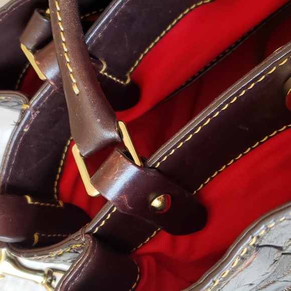 Dooney & Bourke Brown Croc Small Brenna Satchel - Picture 12 of 16